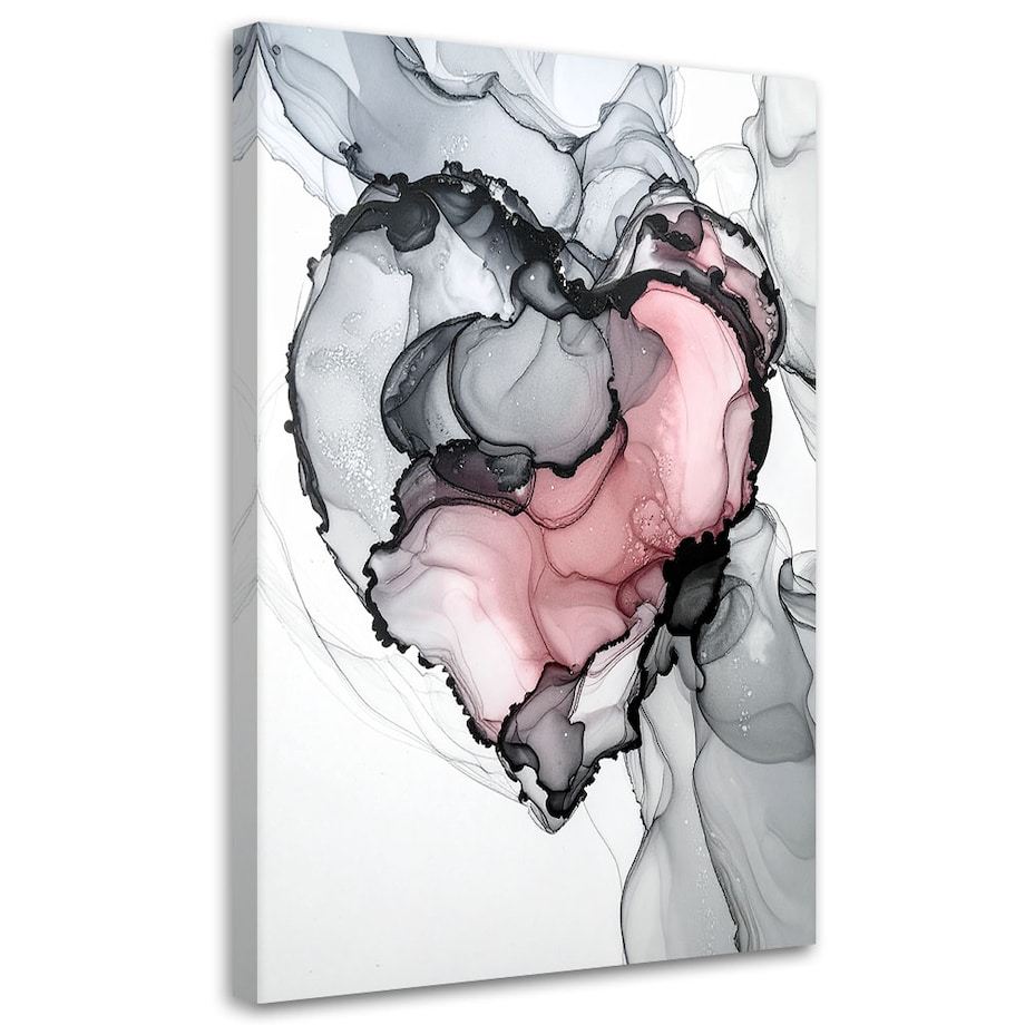 Obraz atramentowy do sypialni salonu, Czerwone serce abstrakcja 70x100