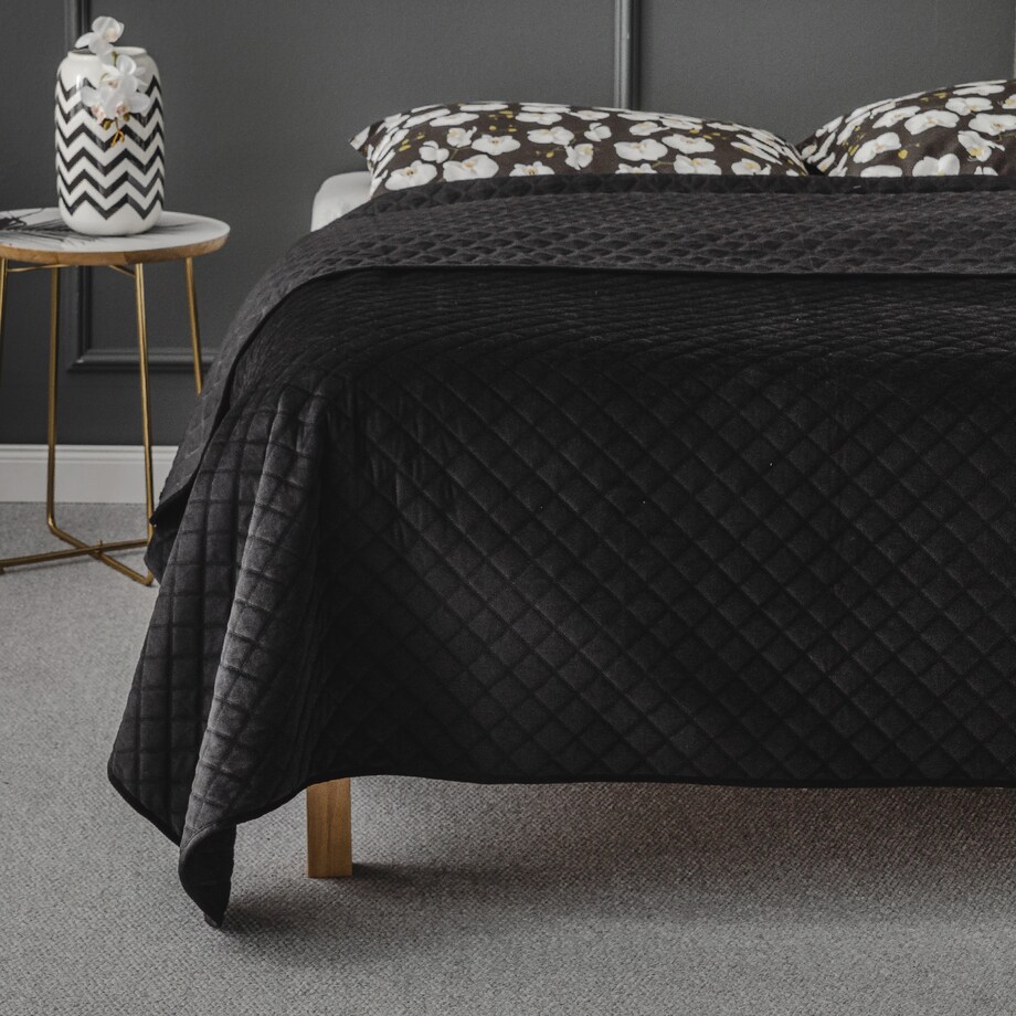 Narzuta Welwetowa w Wytłaczany Geometryczny Wzór Mismi 200x220 cm