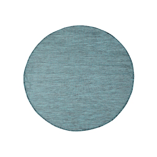 Dywan okrągły na zewnątrz i do wnętrz gładki Paloa 27780 Niebieski 120x120