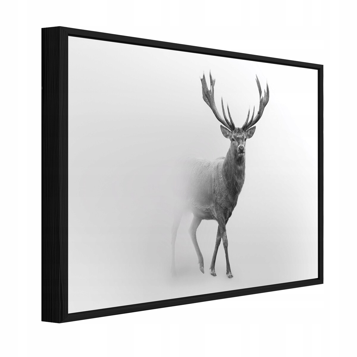 Obraz W Ramie Do Sypialni Salonu Na Płótnie Jeleń Zwierzęta Szary