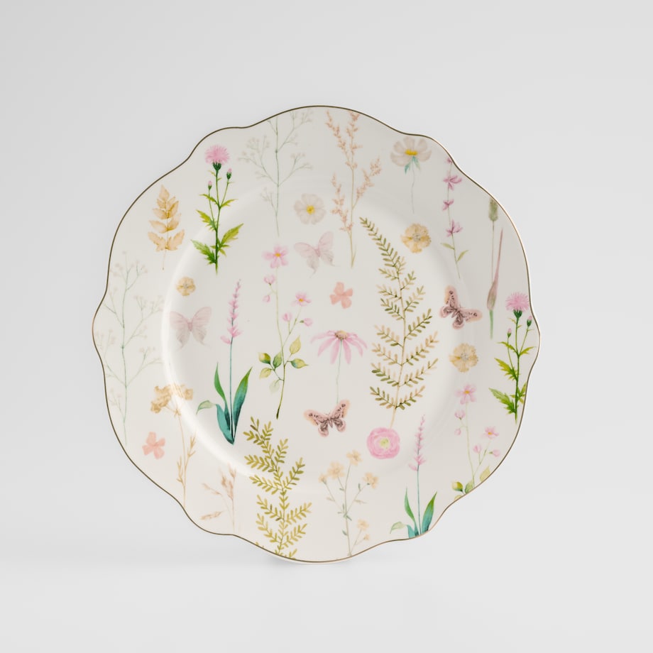 Talerz Obiadowy Meadinna z motywem kwiatowym