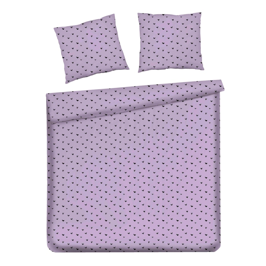 Pościel z bawełny satynowej Mallory 200x220 cm z motywem serc