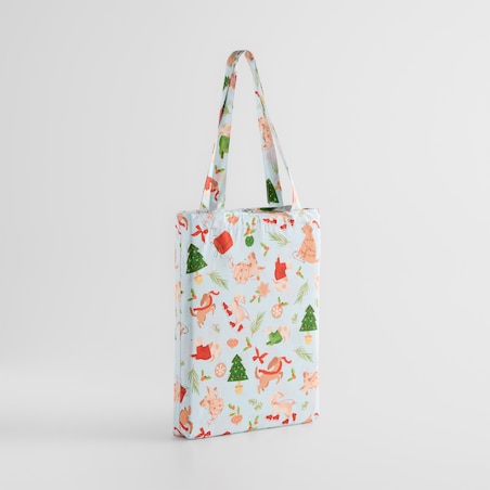 Pościel bawełniana z lamówką Dogimas 160x200 cm z motywem zwierzęcym