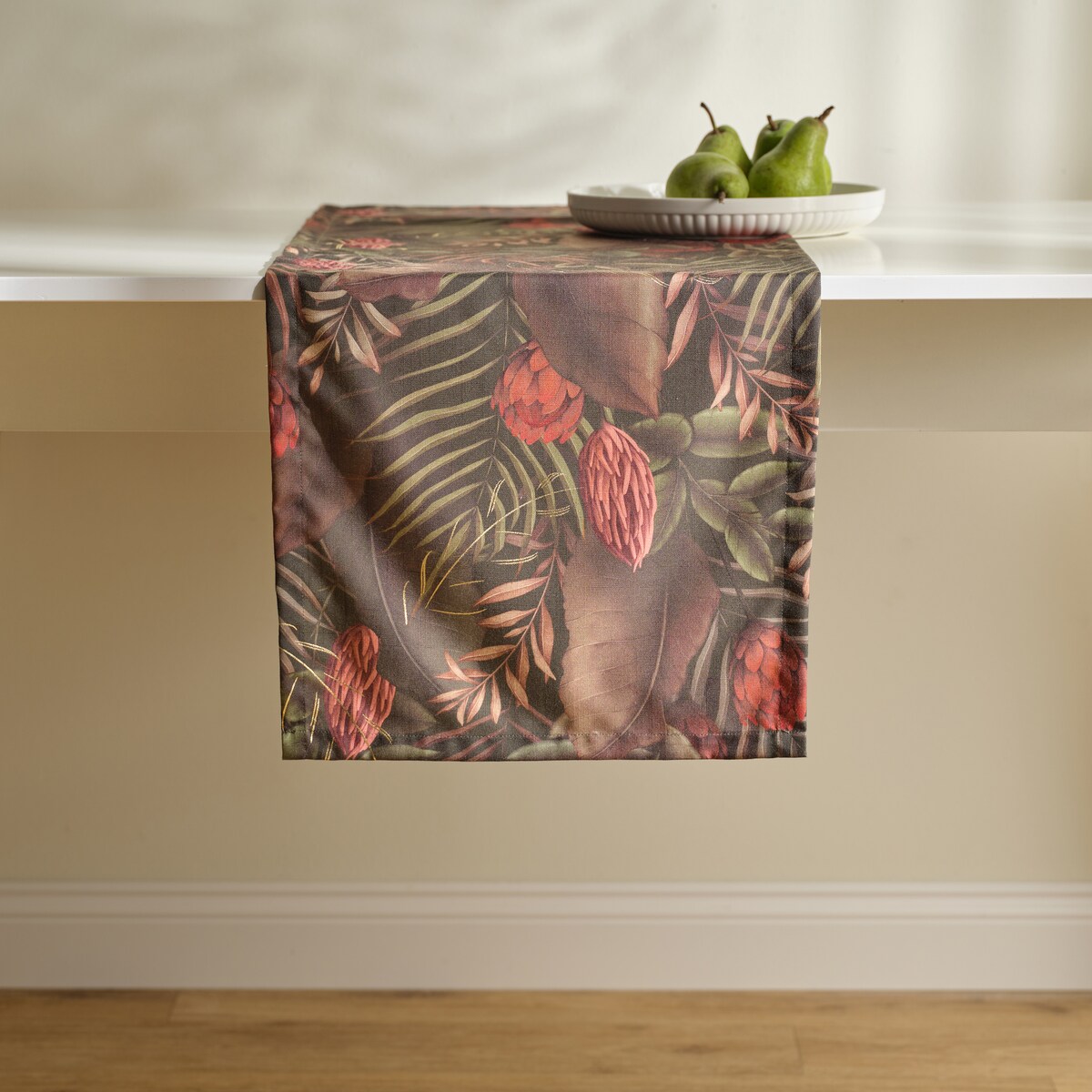 Bieżnik Drukowany Tropini 40x180 cm z motywem tropikalnym