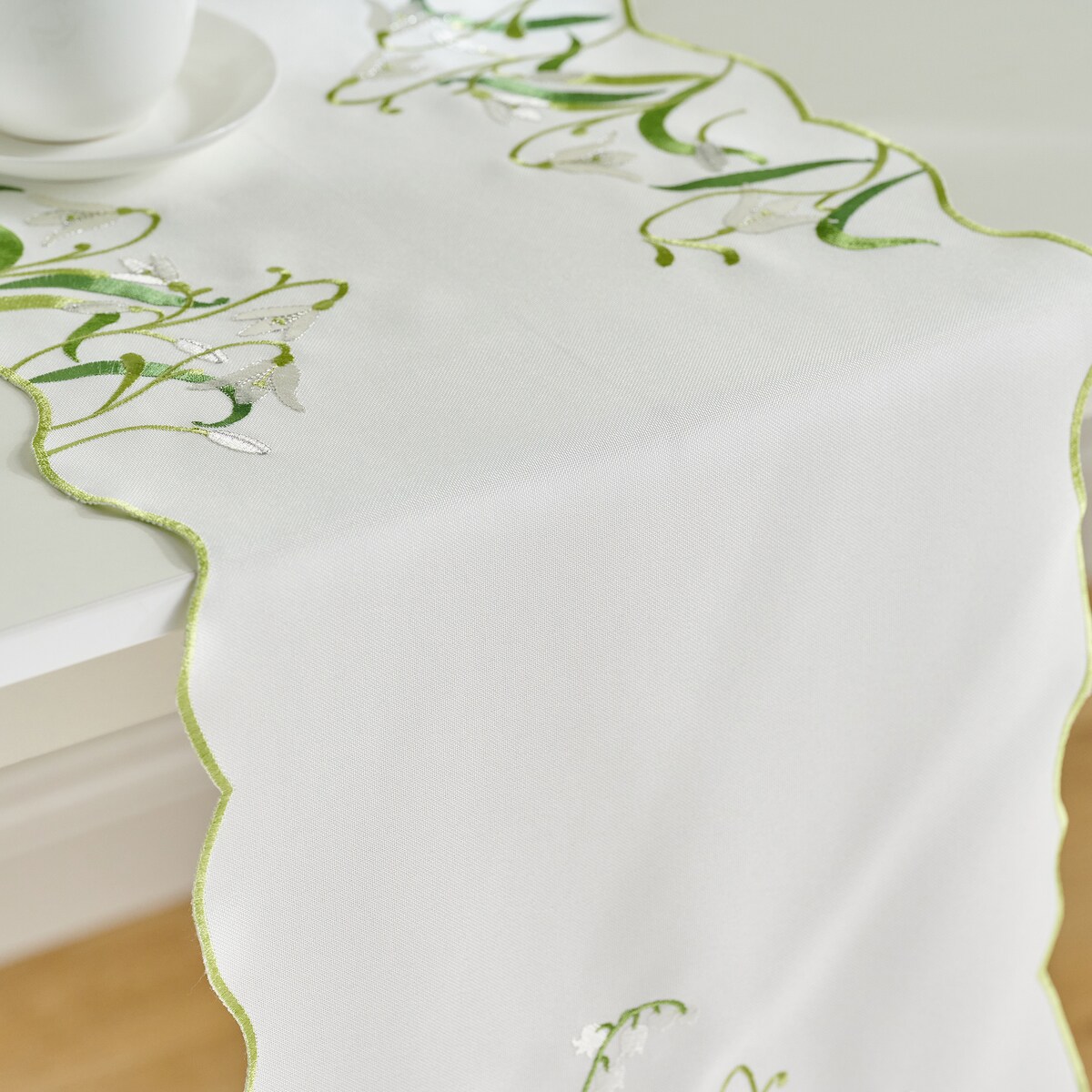 Bieżnik Haftowany Convelio 35x174 cm z motywem kwiatowym