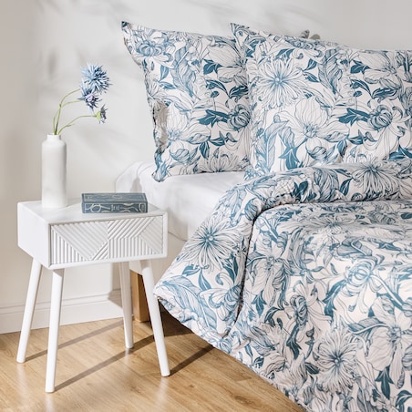 Komplet pościeli z bawełny satynowej Buzka 160x200 cm z 2 poszewkami 70x80