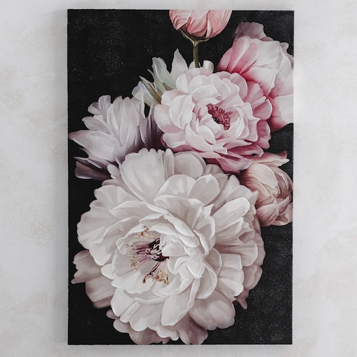 ręcznie zdobiony obraz z motywem kwiatowym florino 80x120