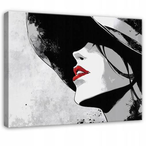 OBRAZ KOBIETA ABSTRAKCJA SZARY DO SYPIALNI SALONU KUCHNI NA PŁÓTNIE 60x40