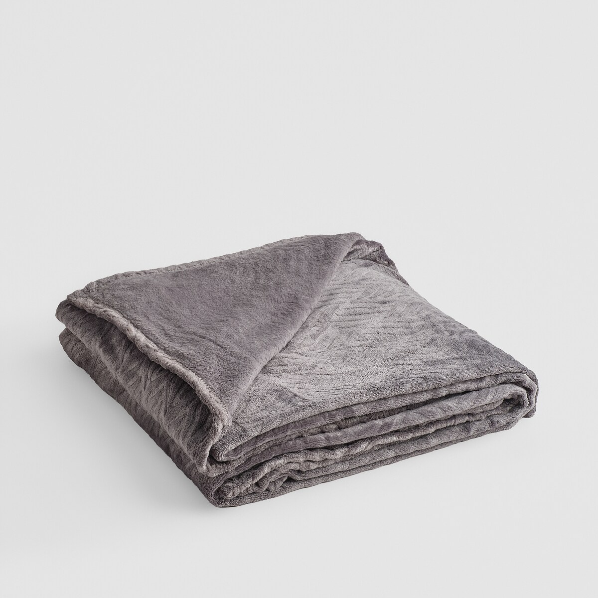 Jednokolorowy koc z wytłoczonym wzorem Esme 150x200 cm