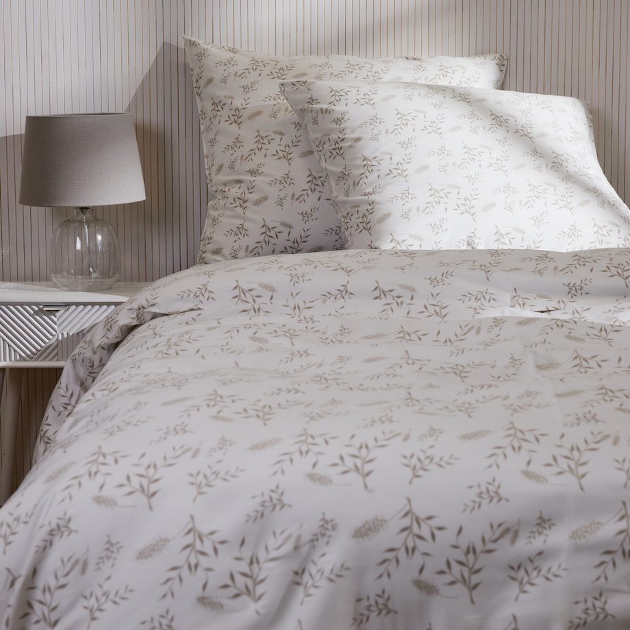 Pościel z bawełny satynowej Felicija 200x220 cm z motywem roślinnym