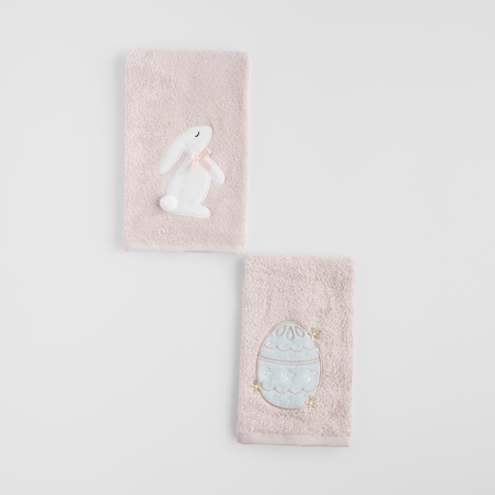 Komplet ręczników dekoracyjnych do twarzy lub rąk 2szt Kirossi 30x50 cm z motywem królika