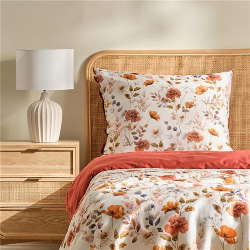 Pościel z bawełny satynowej Lorea 140x200 cm z motywem kwiatowym