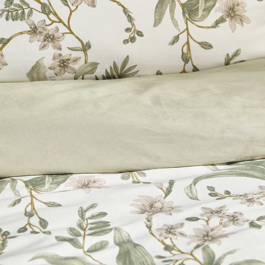 Pościel z bawełny satynowej Mirahob 200x220 cm z motywem roślinnym