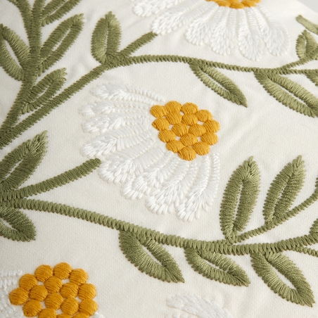 Poszewka Haftowana Rumianko 45x45 cm z motywem kwiatowym