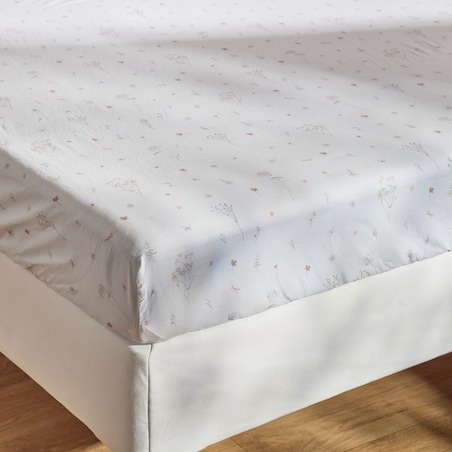 Prześcieradło bawełniane z gumką Dorana 160x200 cm z wzorem kwiatowym