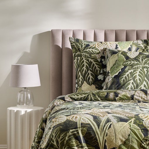 Pościel Bawełniana Coravel 200x220 cm z motywem liściastym