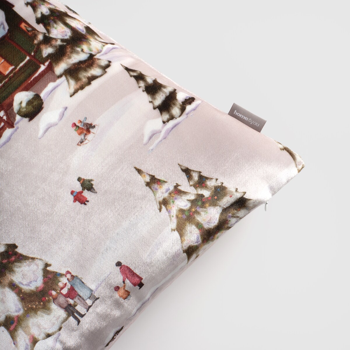 Poszewka z nadrukiem Winhurst 45x45 cm z motywem domku