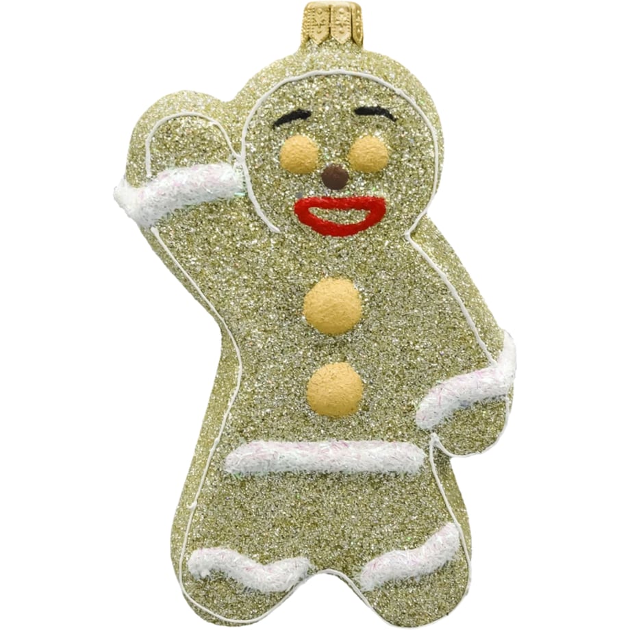 Bombka choinkowa: Piernikowy ludzik: srebrny