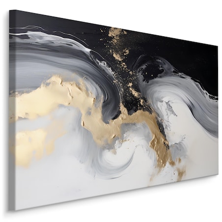 Obraz Na Płótnie Czarno-Biały Marmur 120x80cm