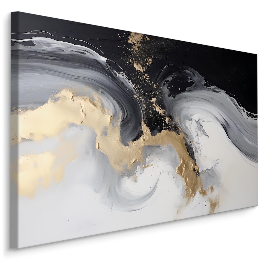 Obraz Na Płótnie Czarno-Biały Marmur 120x80cm