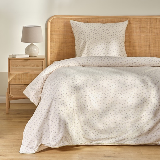 Pościel bawełniana z lamówką Avis 140x200 cm z motywem kwiatowym