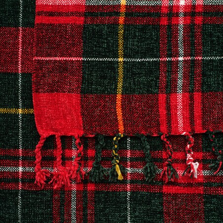 Wzorzysty koc dzianinowy Caldor 130x150 cm w kratę