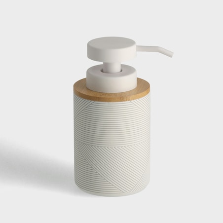 Dozownik Łazienkowy z Masy Żywicznej z Drewnem Raveno