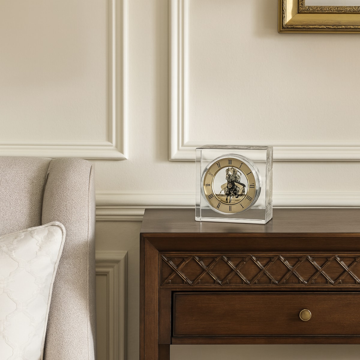 zegar stojący ze szkła kryształowego richos