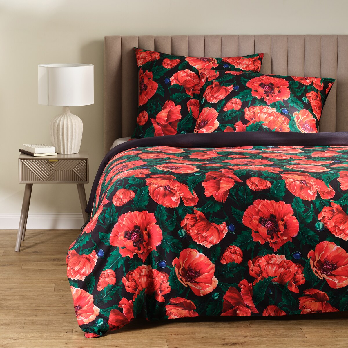 Pościel z bawełny satynowej Casinos 160x200 cm z wzorem kwiatowym