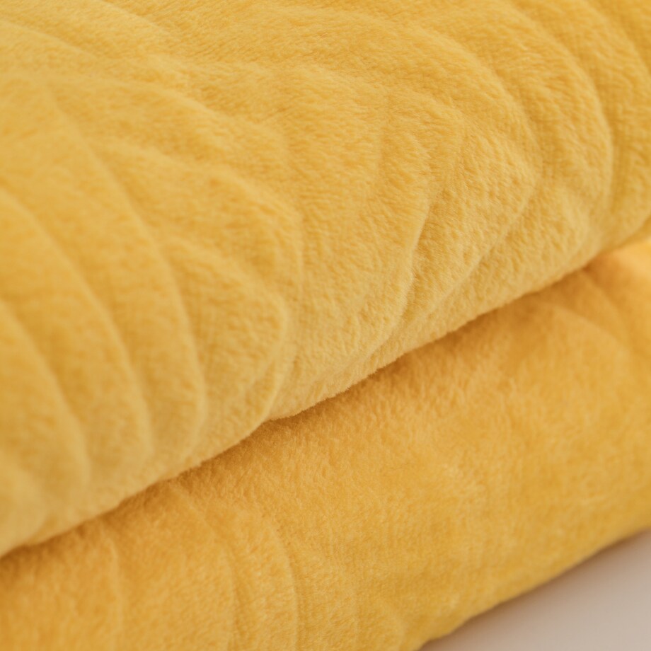 Jednokolorowy koc z wytłoczonym wzorem Leafline 150x200 cm