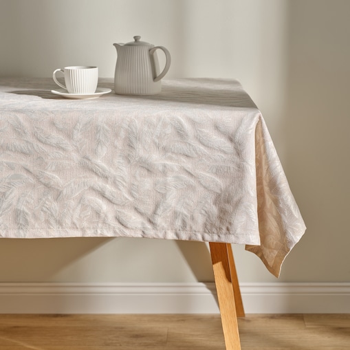 Obrus Żakardowy Sparkleaf 150x220 cm z motywem liściastym