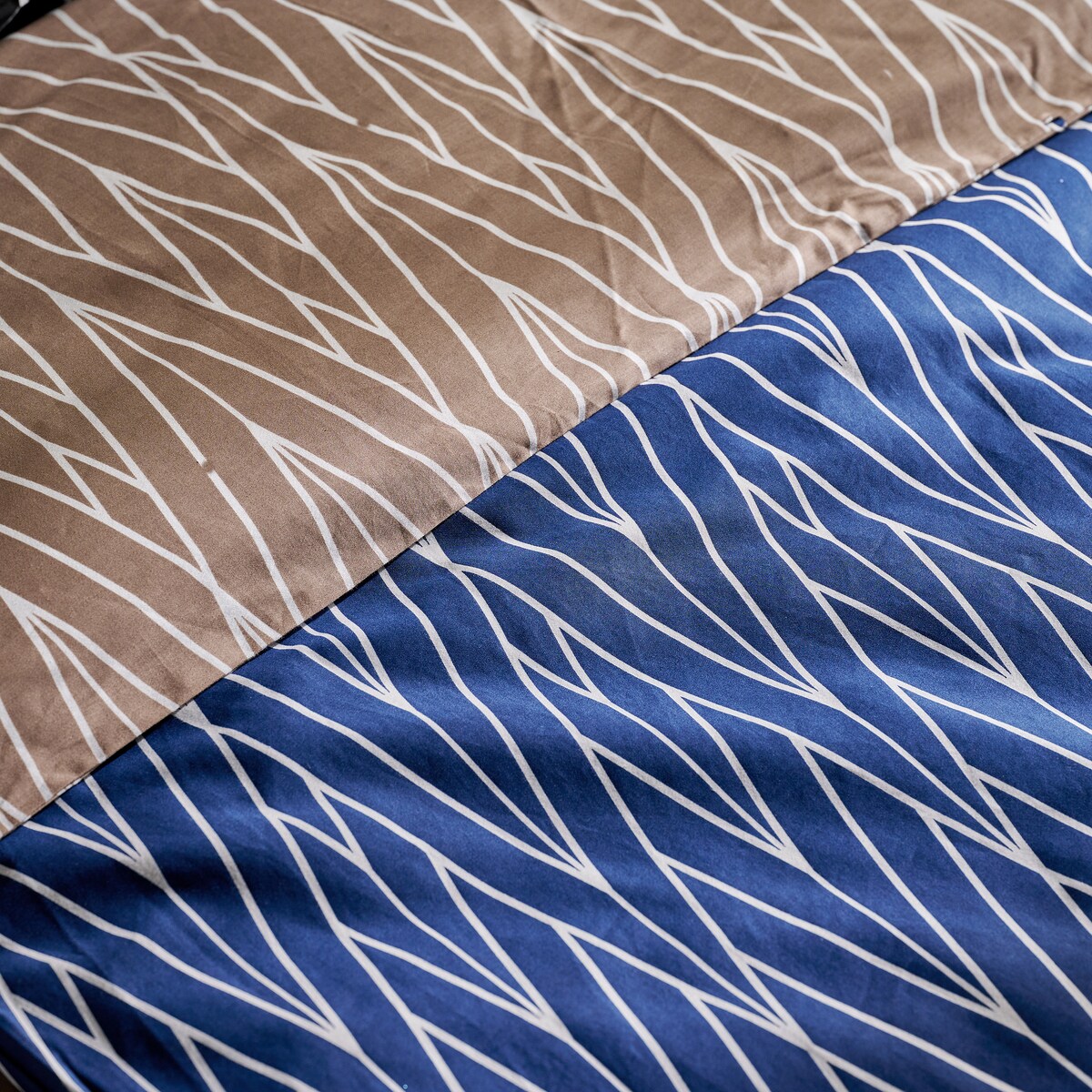 Pościel z bawełny satynowej Zinella 160x200 cm z motywem geometrycznym