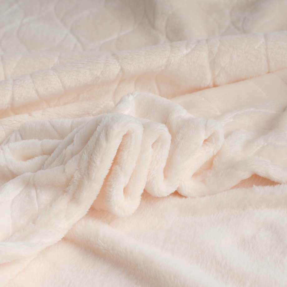 Jednokolorowy koc z wytłoczonym wzorem Violineos 150x200 cm z motywem arabeski