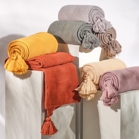 Jednokolorowy koc dzianinowy Zoltane 130x170 cm