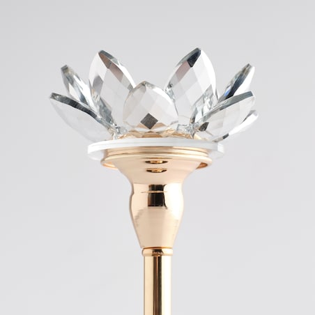 Świecznik Cristal shine long z motywem kwiatowym