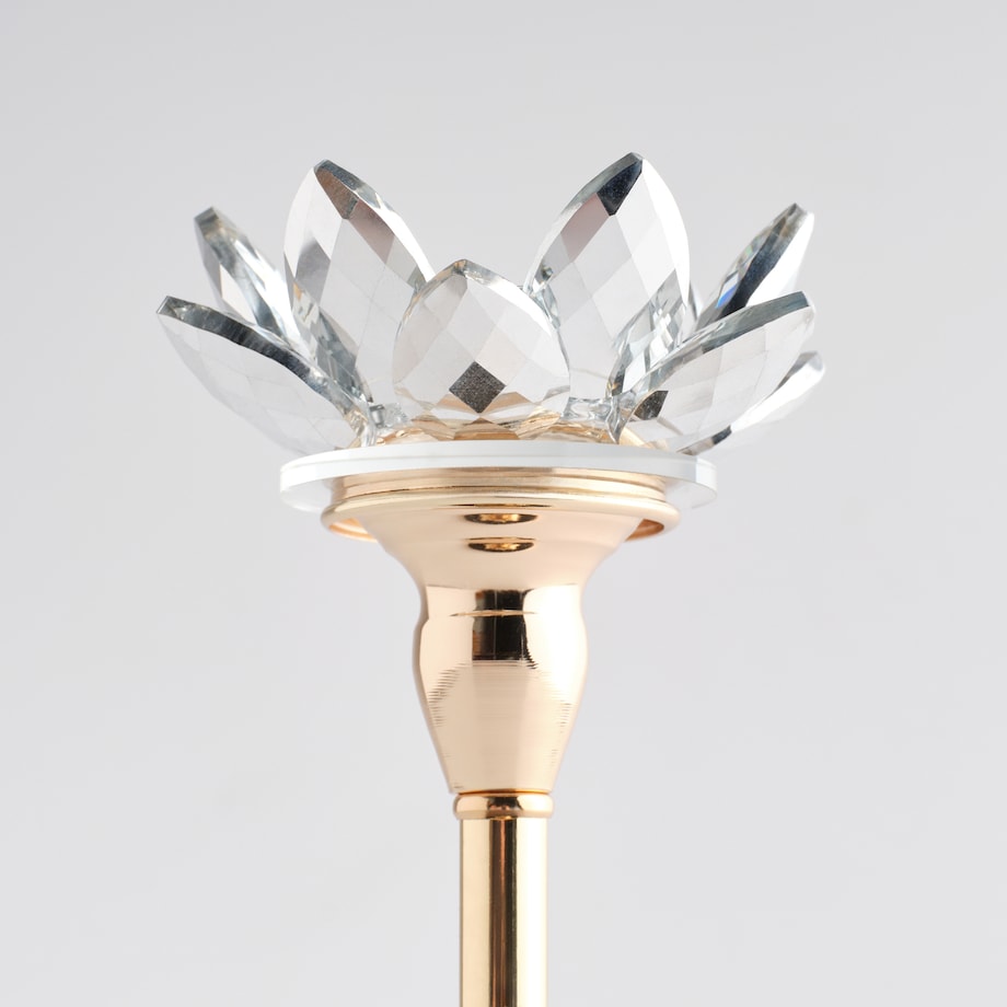 Świecznik Cristal shine long z motywem kwiatowym