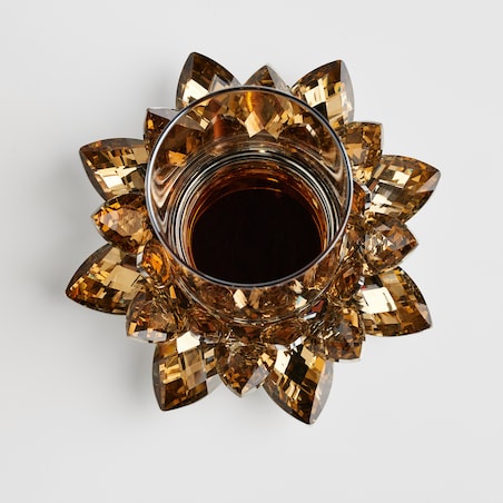 Świecznik Cristal shine tube z motywem kwiatowym