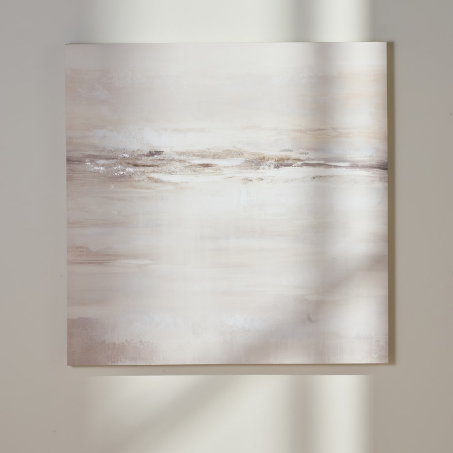 ręcznie zdobiony obraz na płótnie z elementami srebra ranis 100x100