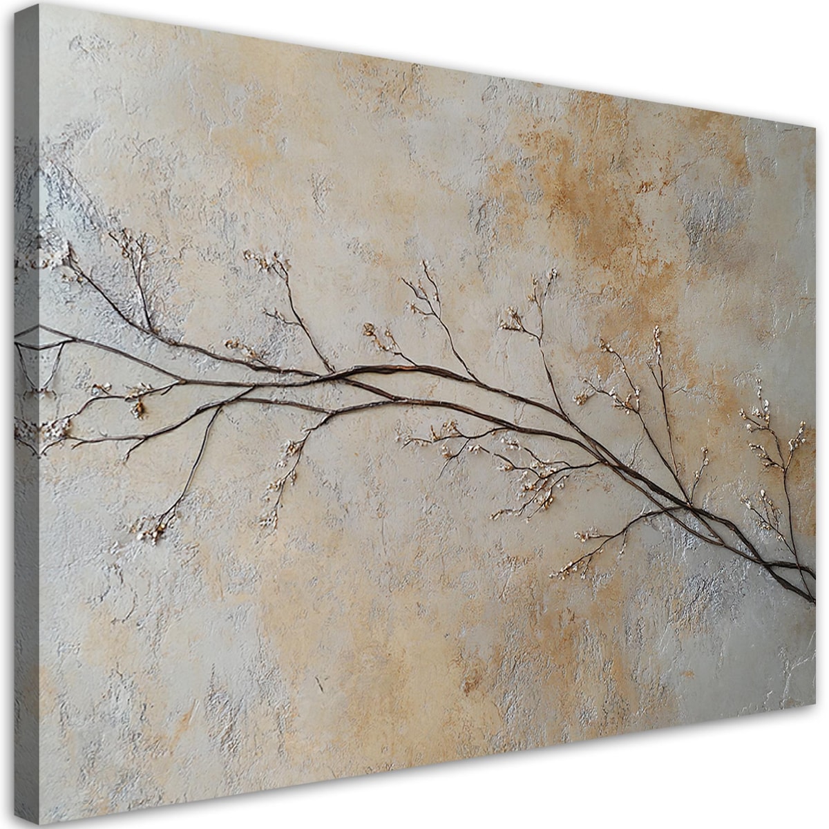 Obraz nowoczesny na ścianę do salonu sypialni biura Gałęzie kwiaty rośliny natura 100x70
