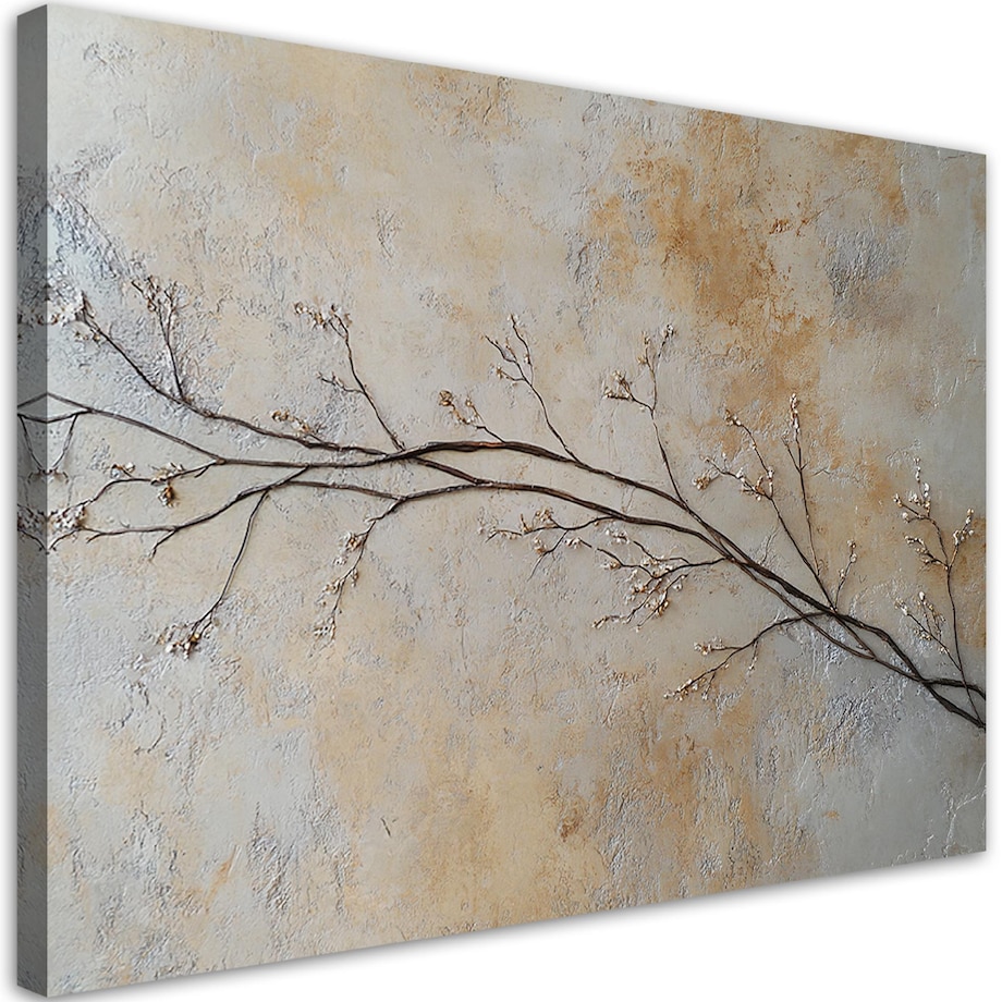 Obraz nowoczesny na ścianę do salonu sypialni biura Gałęzie kwiaty rośliny natura 100x70