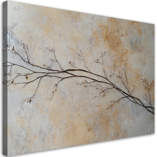 Obraz nowoczesny na ścianę do salonu sypialni biura Gałęzie kwiaty rośliny natura 100x70