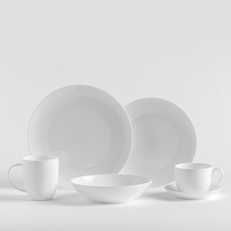 Klasyczny Talerz Obiadowy z Porcelany Kostnej Bianco