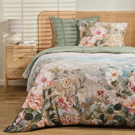 Pościel z bawełny satynowej Sunpala 160x200 cm z motywem kwiatowym