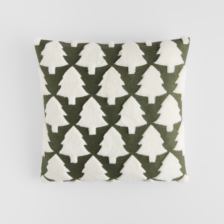 Poszewka Futrzana Furfiria 45x45 cm z motywem choinki