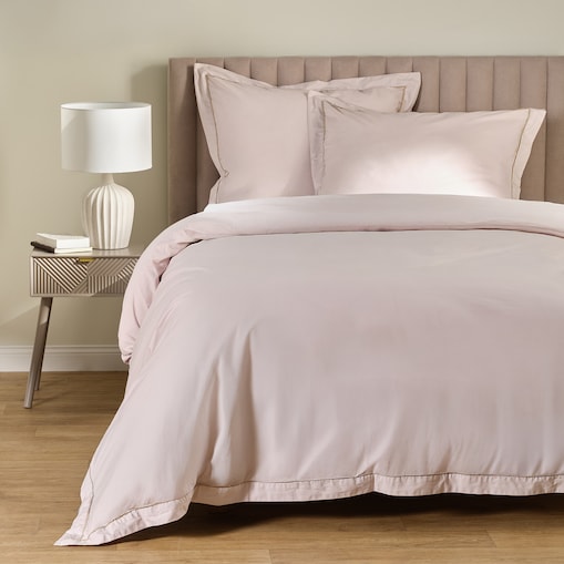 Jednokolorowa pościel z perkalu z lamówką Perlamo 200x220 cm