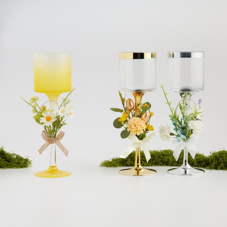 Świecznik Fioretti z motywem roślinnym