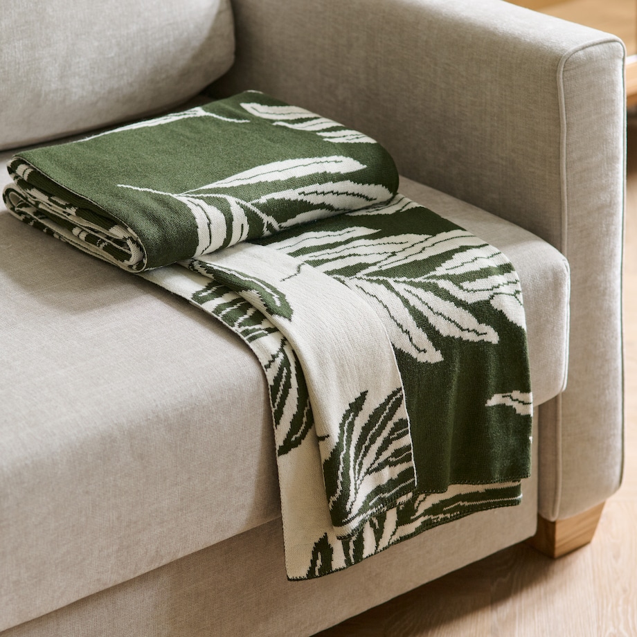 Koc Listia 130x170 cm z motywem liściastym