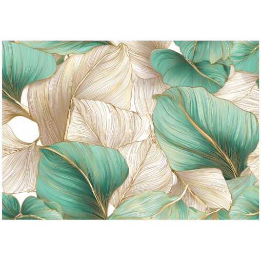 Fototapeta Do Sypialni Salonu Na Flizelinie Liście Abstrakcja Zielony 400x280