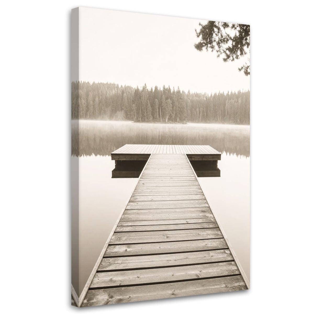 Obraz do salonu sypialni biura, Pomost jezioro pejzaż natura 60x90