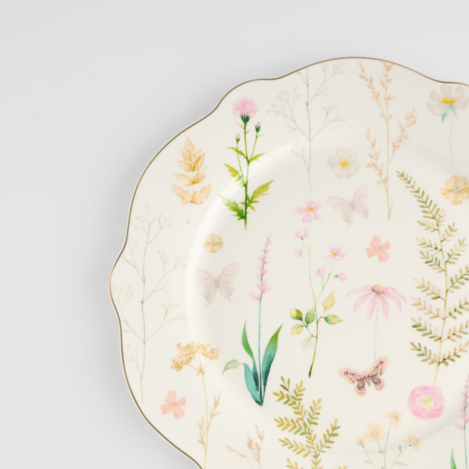 Talerz Obiadowy Meadinna z motywem kwiatowym